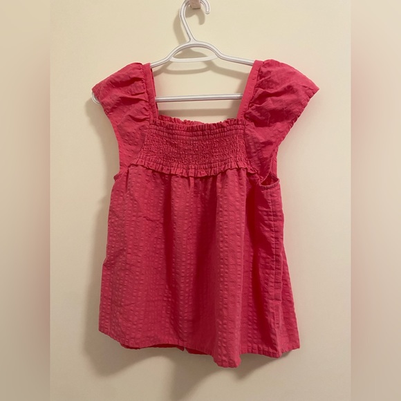 old navy ruffle pink and white flowy shirt blouse bundle - Picture 3 of 7